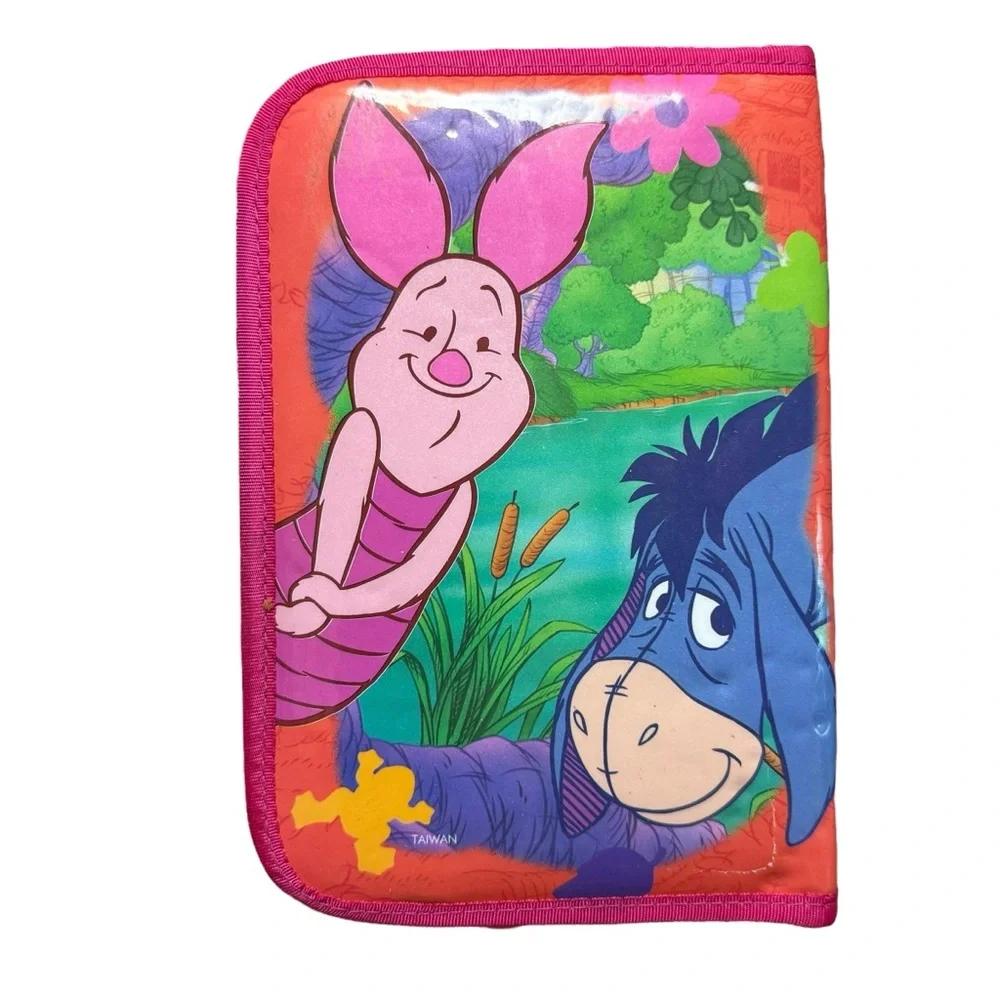 Vintage Disney Piglet and Pooh Zip Up Pencil Case Utensil Case